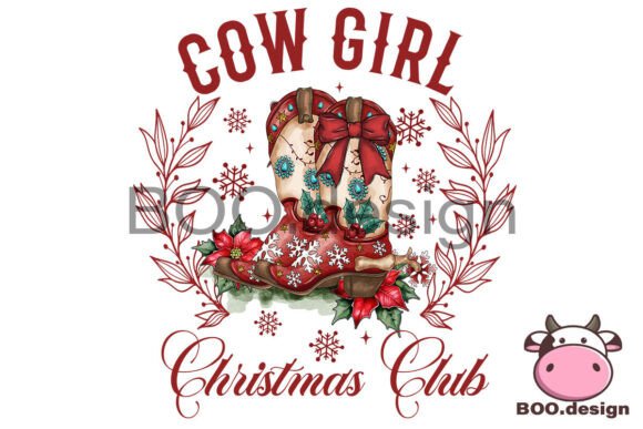 Cowgirl Christmas Club Png: A Western Xmas Embroidery Gem