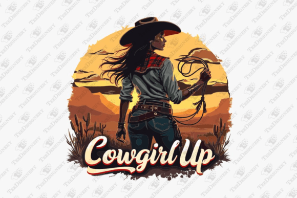 Cowgirl Up Country Western Desert Sunset Review
