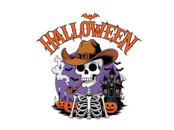 Smoking Cowboy Skeleton Halloween Vector Review: A Bold Design for Seasonal Projects