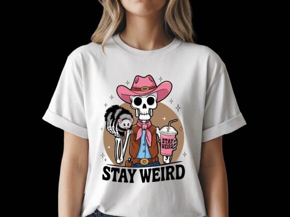Stay Weird Skeleton Cowboy Opossum Embroidery Design Review
