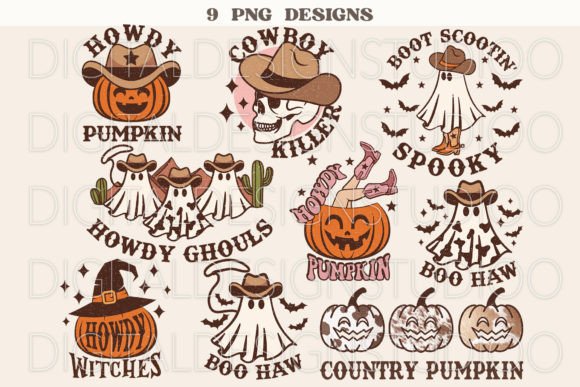 Western Halloween Bundle: Retro Charm for Embroidery Projects